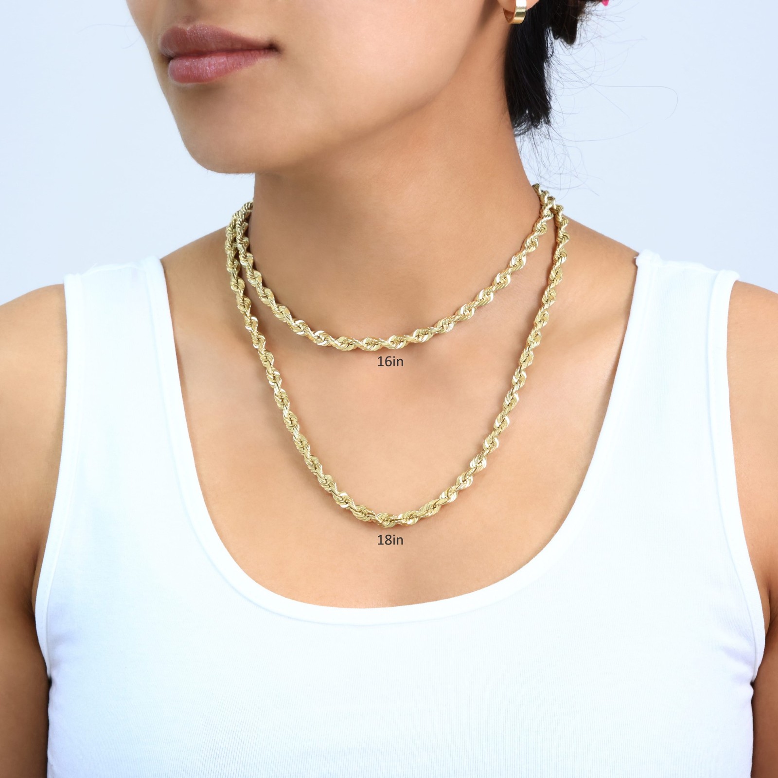 10K Yellow Gold 1.5mm-10mm Diamond Cut Rope Chain Necklace Mens Women 16″- 30″