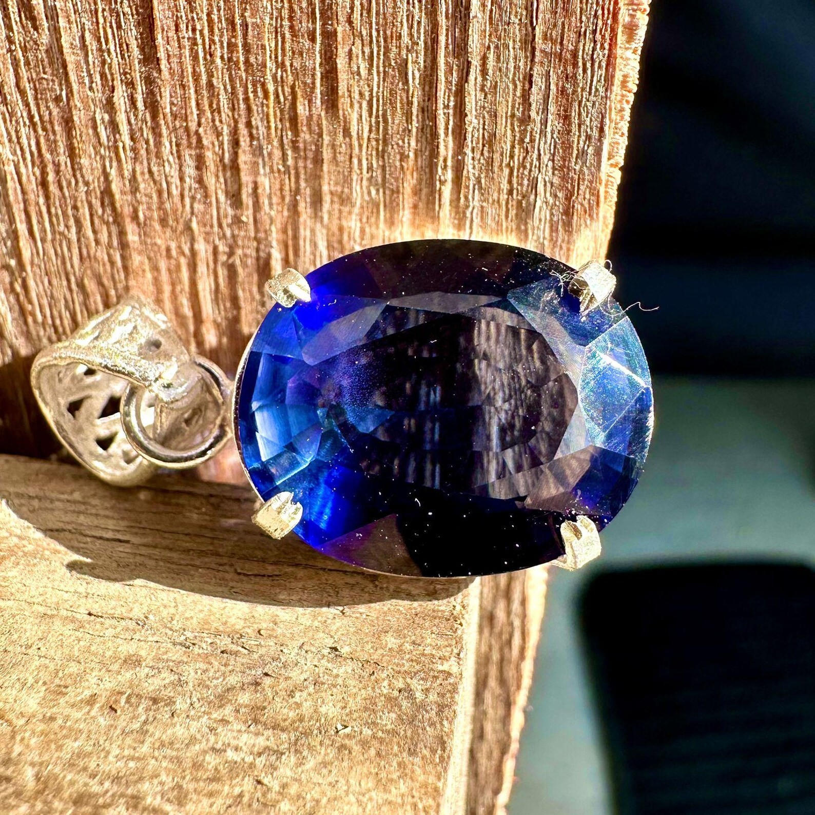 34.11 Ct Natural GIE Certified Blue Sapphire Oval Cut Pendant 925 MR Gemstone A+