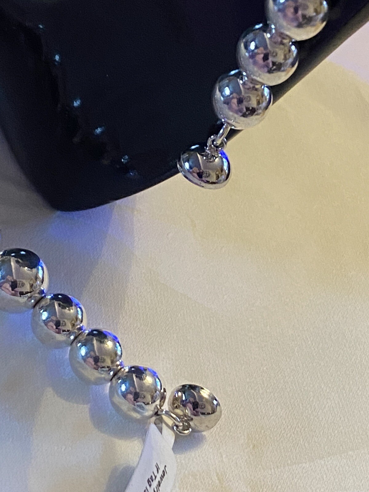 Designer Inspired Sterling Silver Bead Necklace 57.90gms (20.5in)