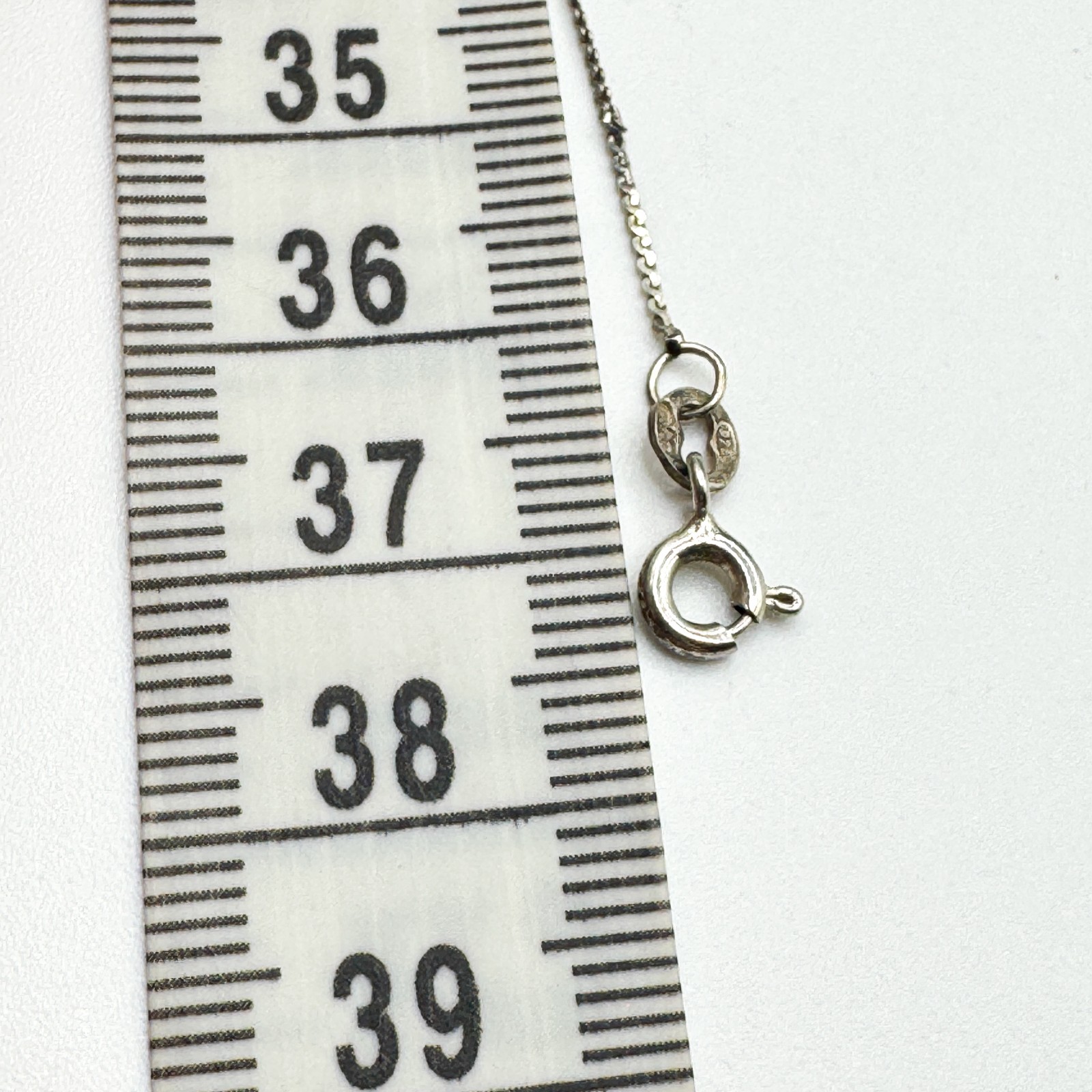 Vintage 925 Sterling Silver Plait Link Chain Necklace 38cm Spring Ring Clasp