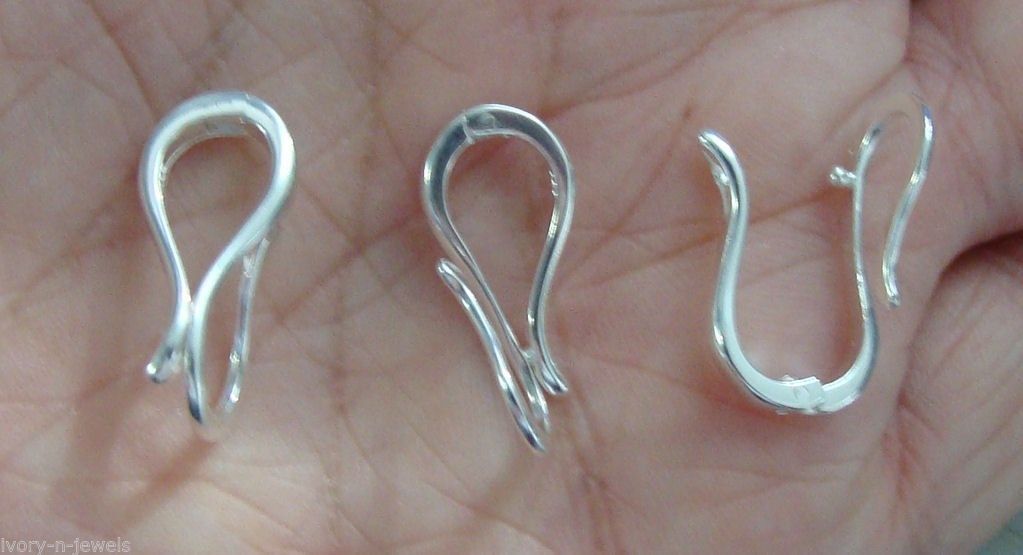 8x15mm INTERCHANGEABLE Pendant Hanger SLIDE Pearl Enhancer SILVER, ROSE or YG