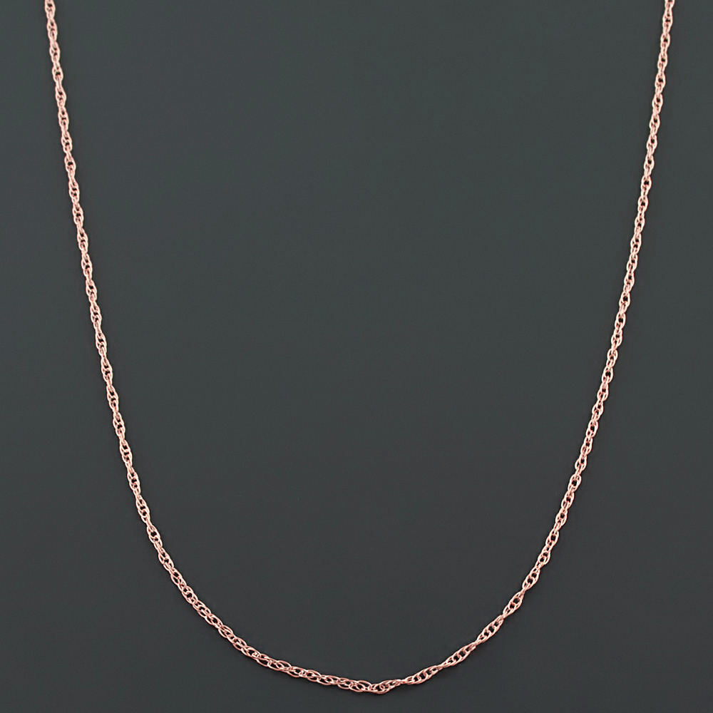 10K ROSE GOLD .9mm MACHINE MADE LITE ROPE LINK PENDANT CHAIN