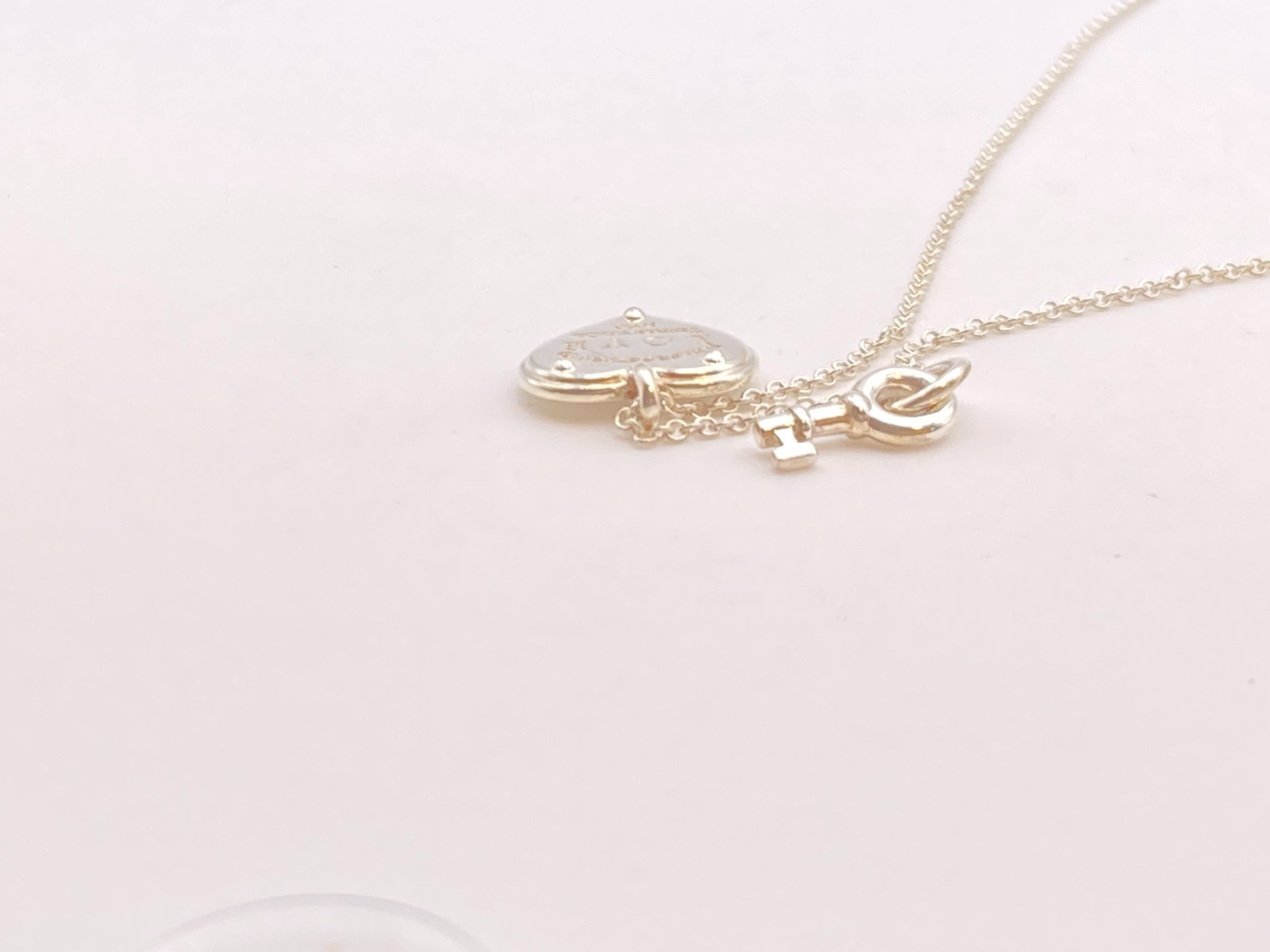 Tiffany & Co. Return to LOVE Heart Tag Key Padlock 3.9g Necklace 16-18″ silver