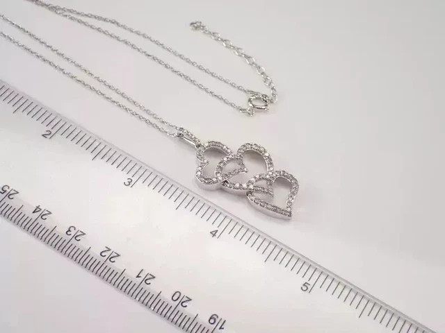 2Ct Round Cut Real Moissanite Heart Women’s Pendant 14k White Gold Plated