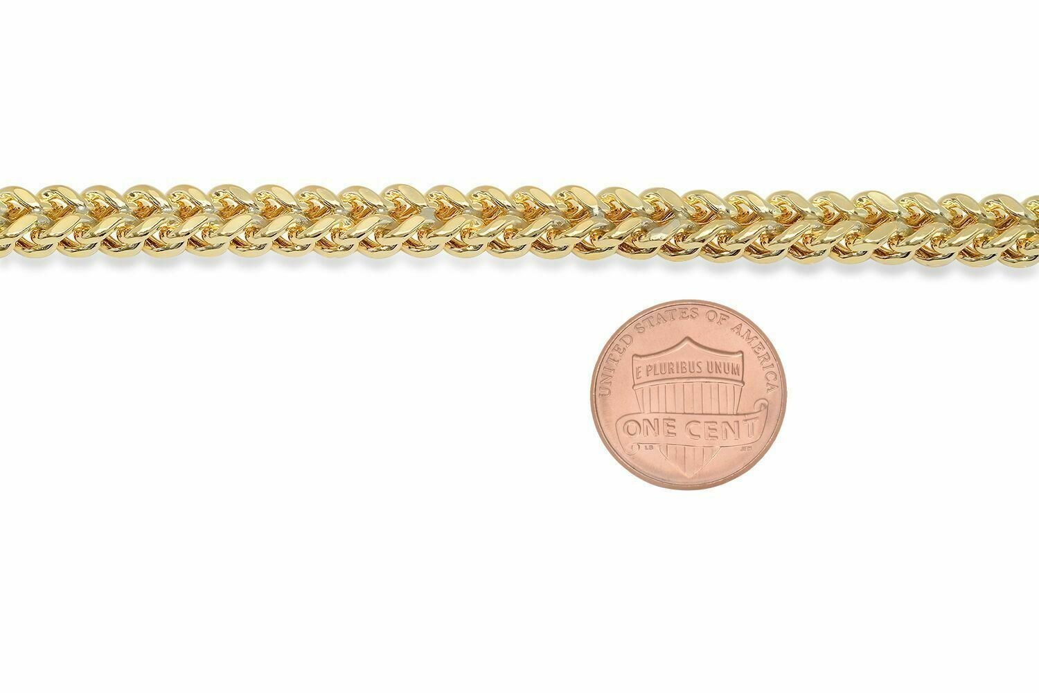 Brand New 10k Yellow Gold Franco Chain Necklace 1.5mm-6mm Sz 16″-40″ Hollow