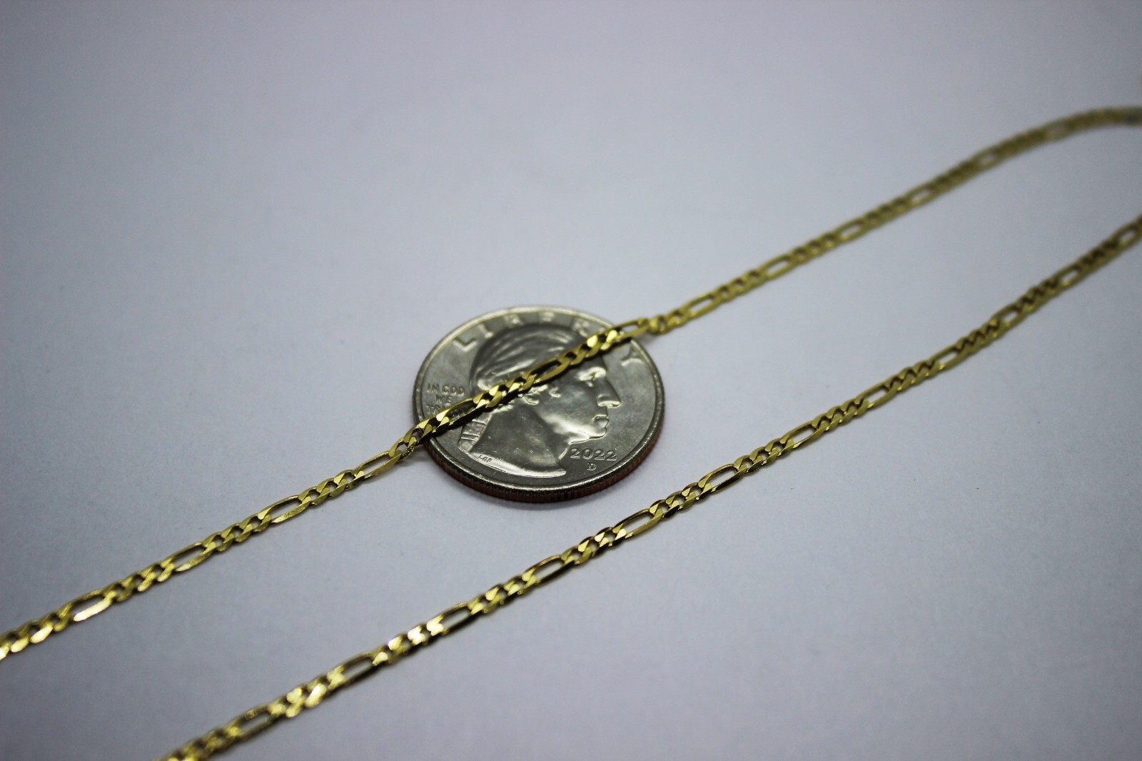 14k Solid Yellow Gold Figaro Chain Necklace Bracelet 1.9mm – 5.3mm / 7″ – 30″
