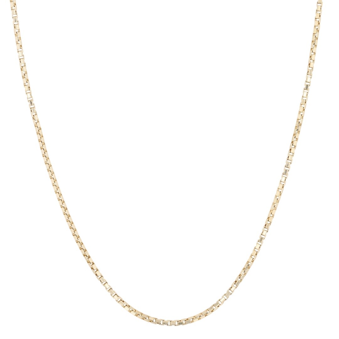 1mm Venetian Link Chain 15.25″ Necklace 14k Yellow Gold Italy 3.57 Grams