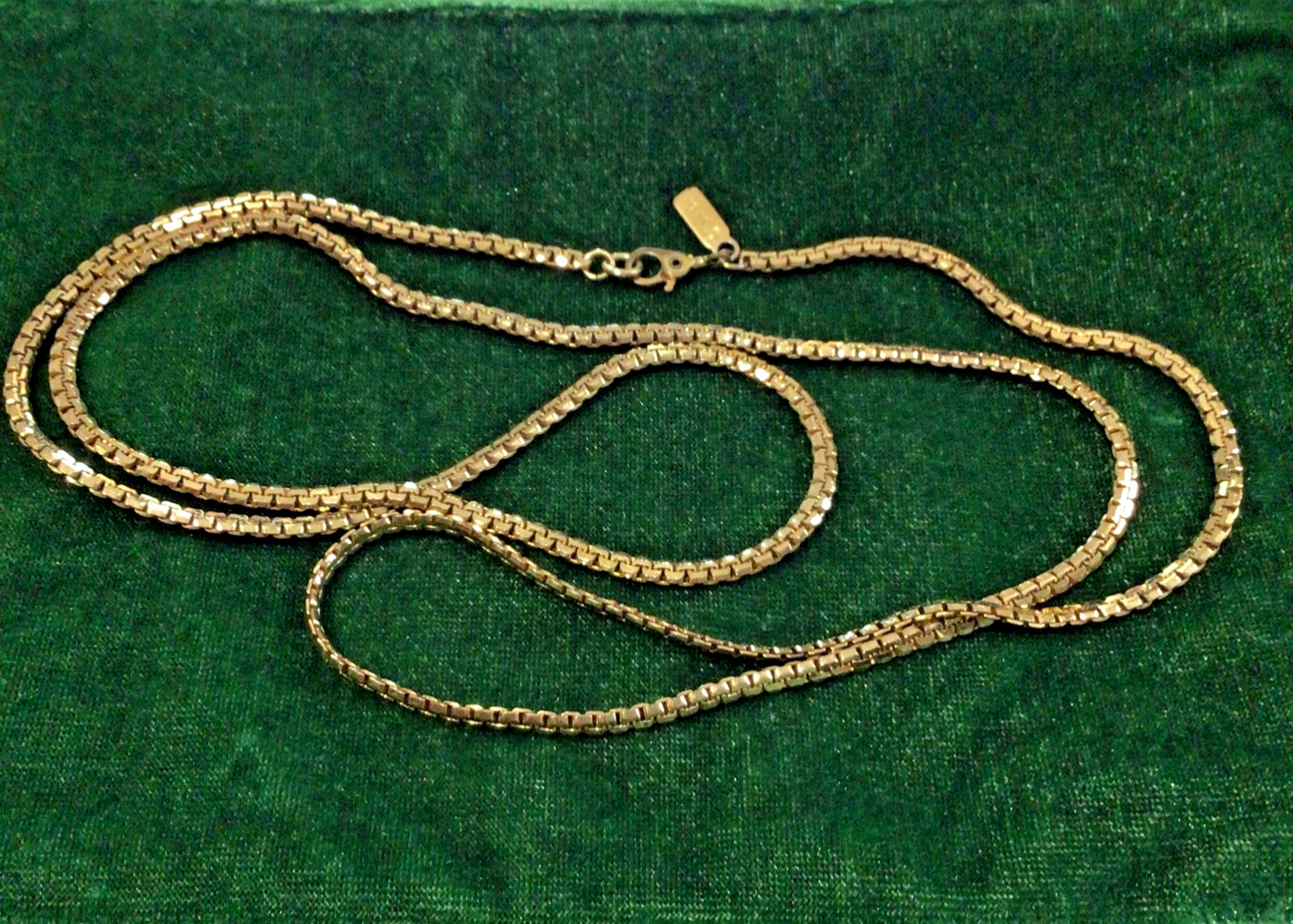 Vintage Monet Gold Tone Box Chain 30” Long