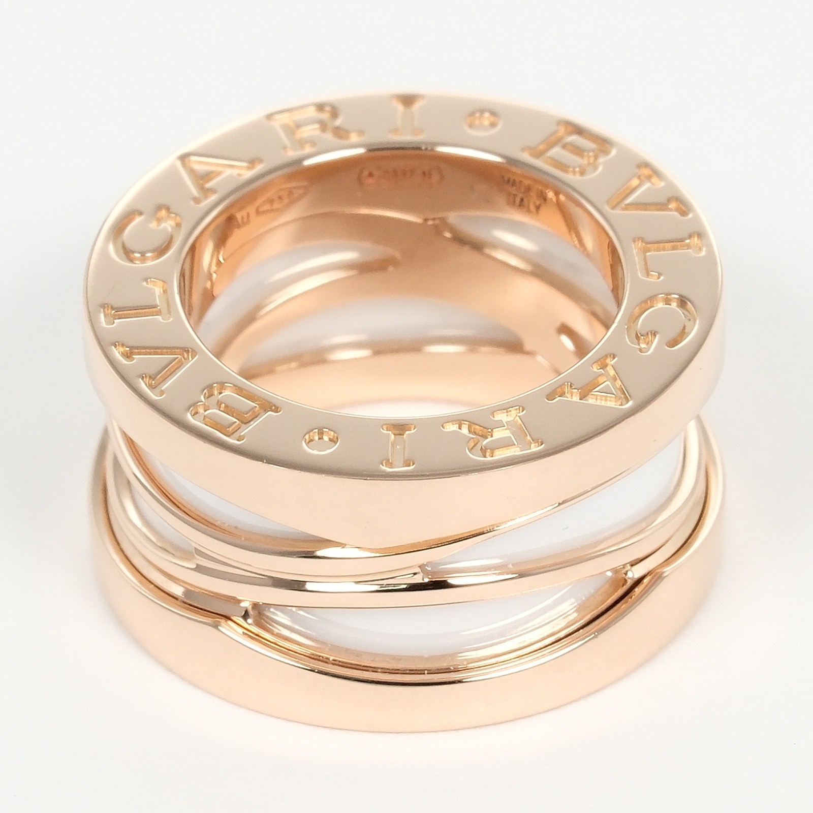 Bvlgari B.zero1 Design Legend Necklace 18K RG Rose Gold Ceramic 17.3in 13.4g