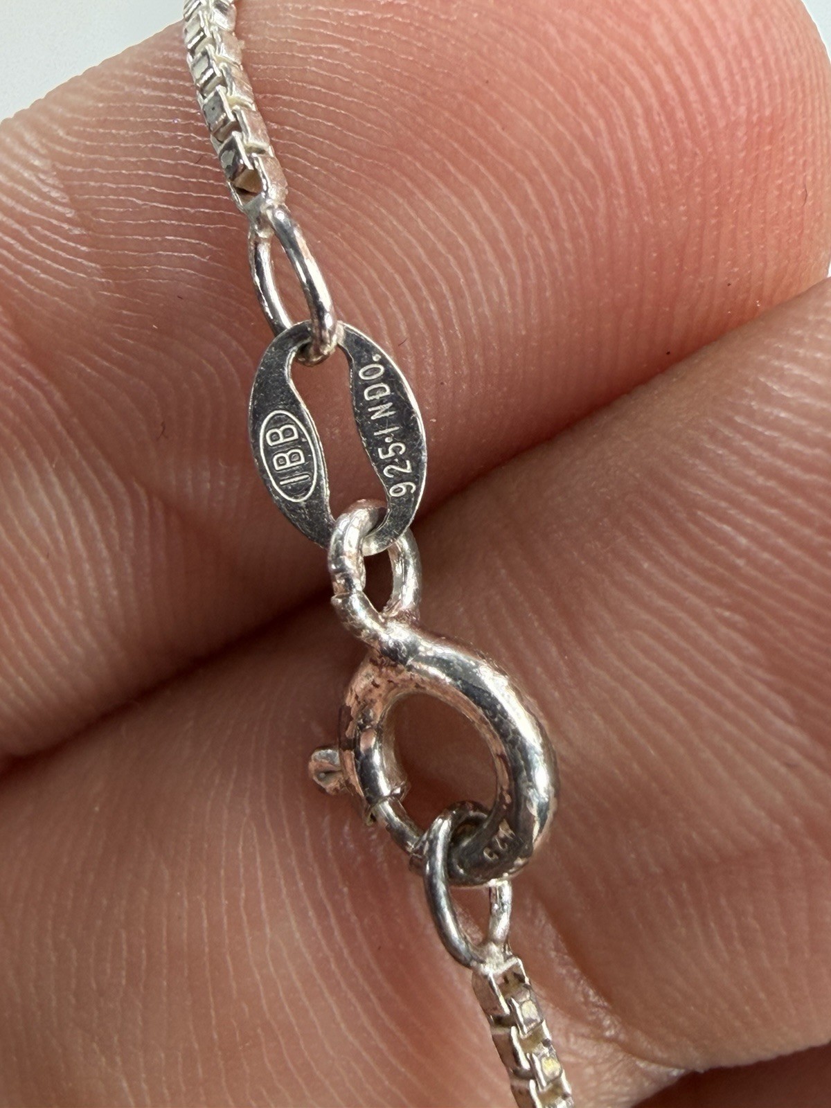 925 Sterling Silver Thin Box Chain Necklace 1.1 MM 20 inches