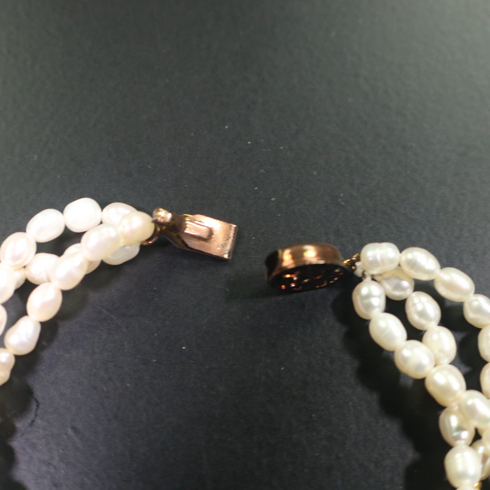 VTG Freshwater Rice Pearl 5 Strand Pearls Necklace 3 Starnds Bracelet & Earrings