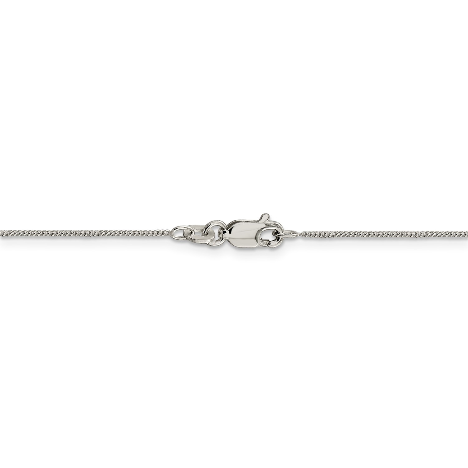 Sterling Silver Solid 0.80mm Plain Open Curb Chain w/ Lobster Clasp 16″ – 24″