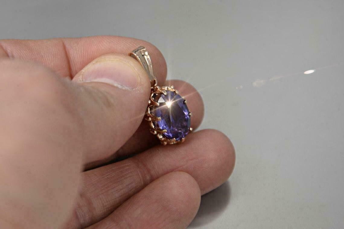 3Ct Oval Cut Alexandrite Diamond Beautiful Pendant 14K Rose Gold Over Free Chain