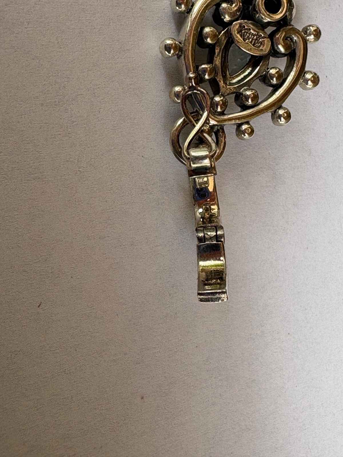 Barbara Bixby Sterling Silver Key Pendant Aquamarine, Citrine, Iolite