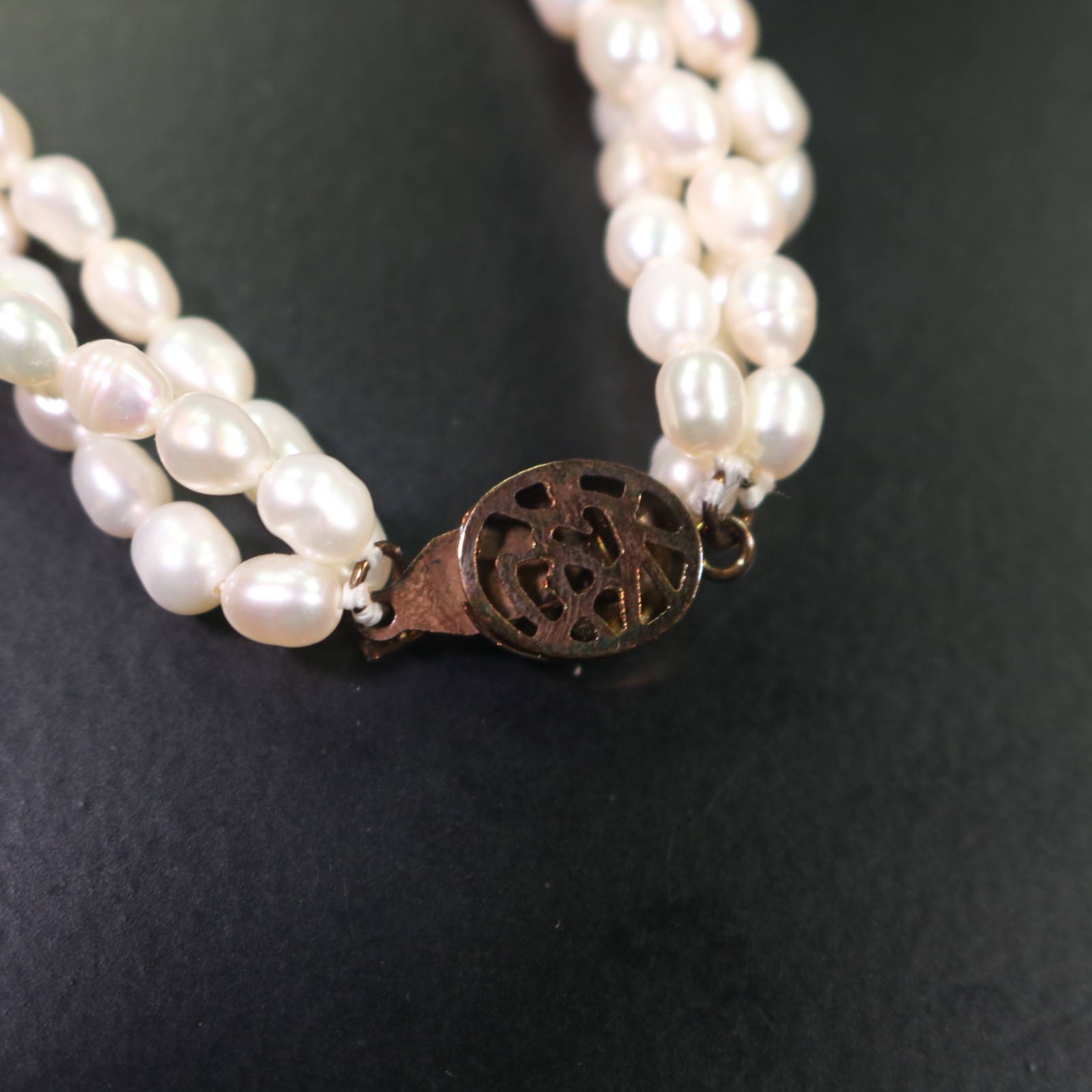 VTG Freshwater Rice Pearl 5 Strand Pearls Necklace 3 Starnds Bracelet & Earrings