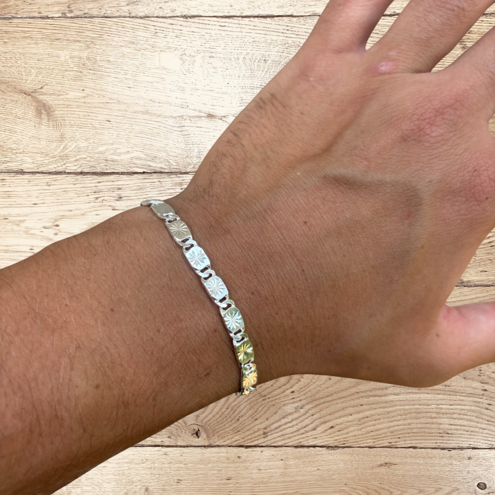 5mm Valentino Link Bracelet – Real Solid 925 Sterling Silver MADE IN ITALY