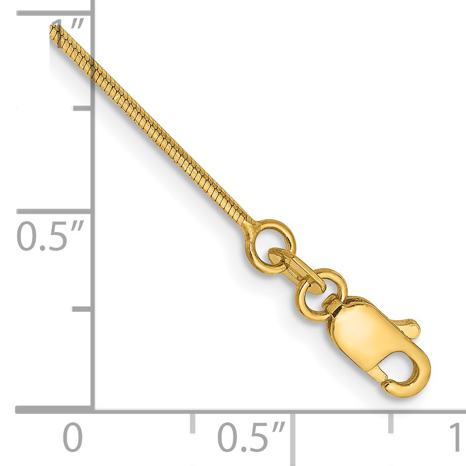14K 7 inch .8mm Octagonal Snake with Lobster Clasp Bracelet OSA100
