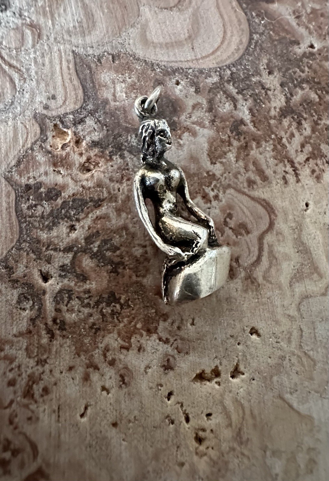 Vintage Sterling Silver Mermaid Lady Charm Pendant Sea Ocean Beach Fun