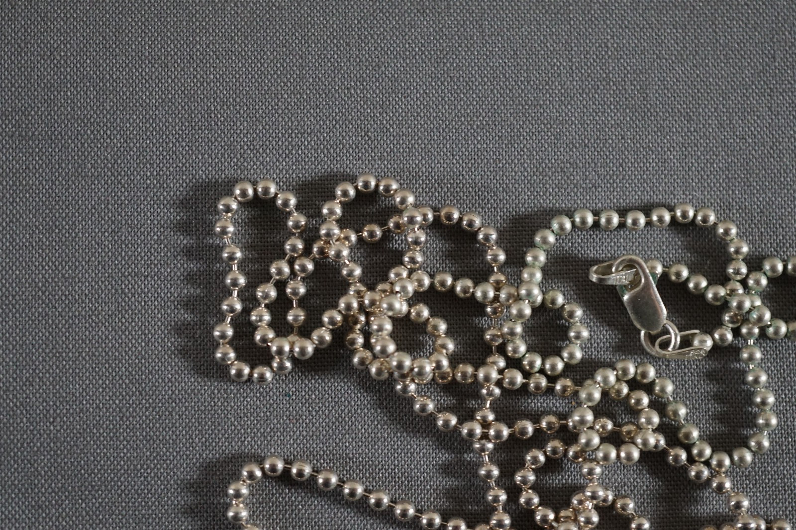 Vtg Sterling Silver Beaded Ball Link Italy Necklace 28″ – 11 Grams