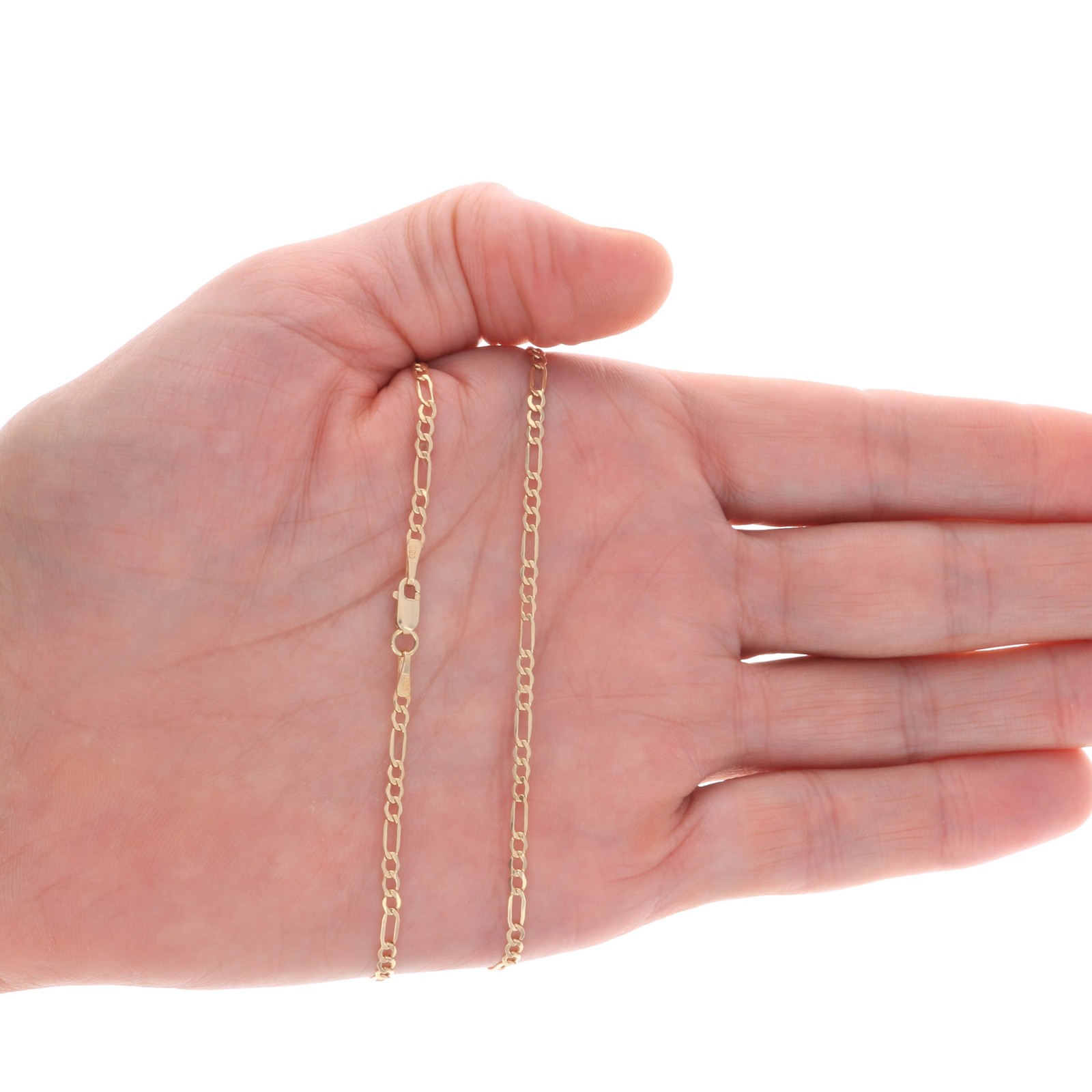 14K Yellow Gold 2mm-7.5mm Figaro Link Chain Necklace Bracelet Men Women 7″- 30″