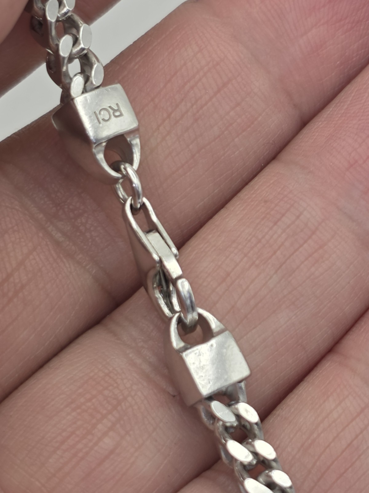 SQUARE FRANCO LINK CHAIN NECKLACE STERLING SILVER 925 RHODIUM PLATED ANTI…