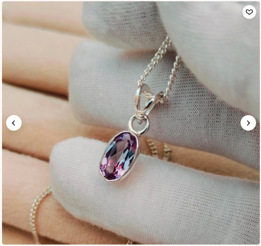 Natural Alexandrite 100% Color Change Gemstone Pendant 925 Sterling Silver