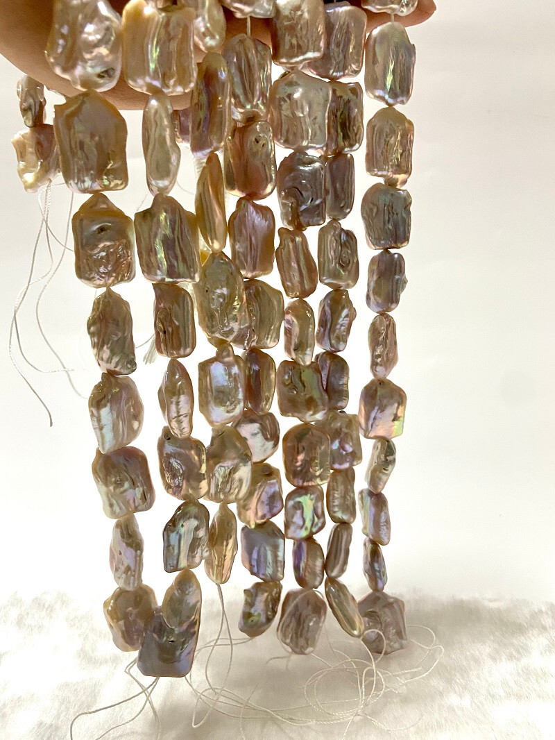 unique Huge 17″30x18x9mm south sea genuine golden pink purple la pearl necklace