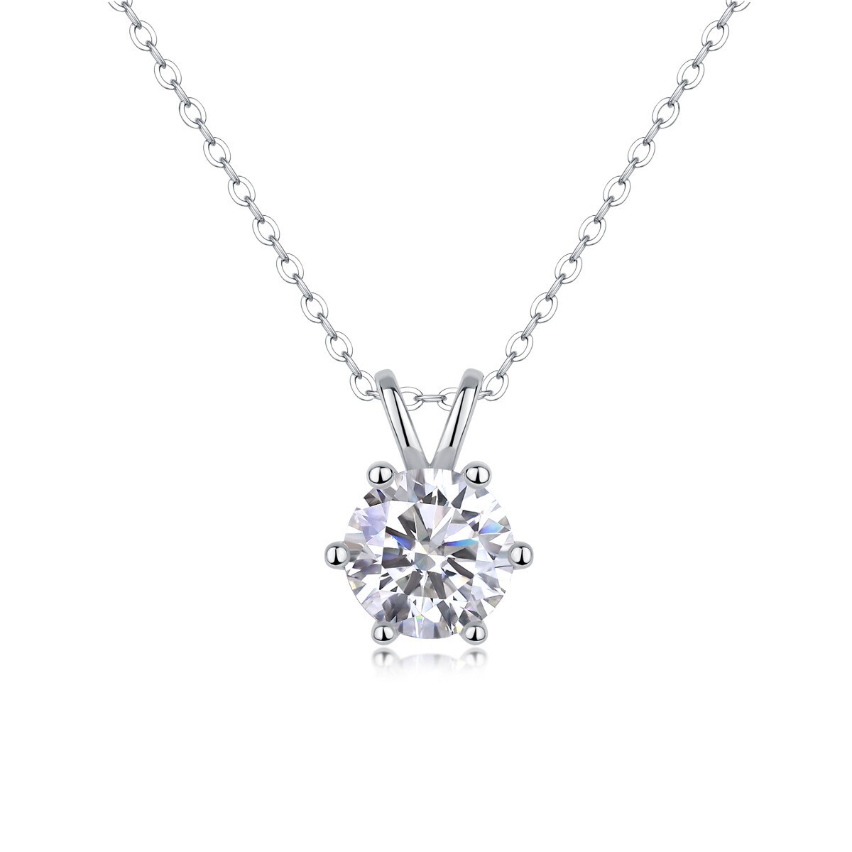 2CT VVS1 Moissanite Pendant Necklace 925 Sterling Silver Wedding Jewelry Women
