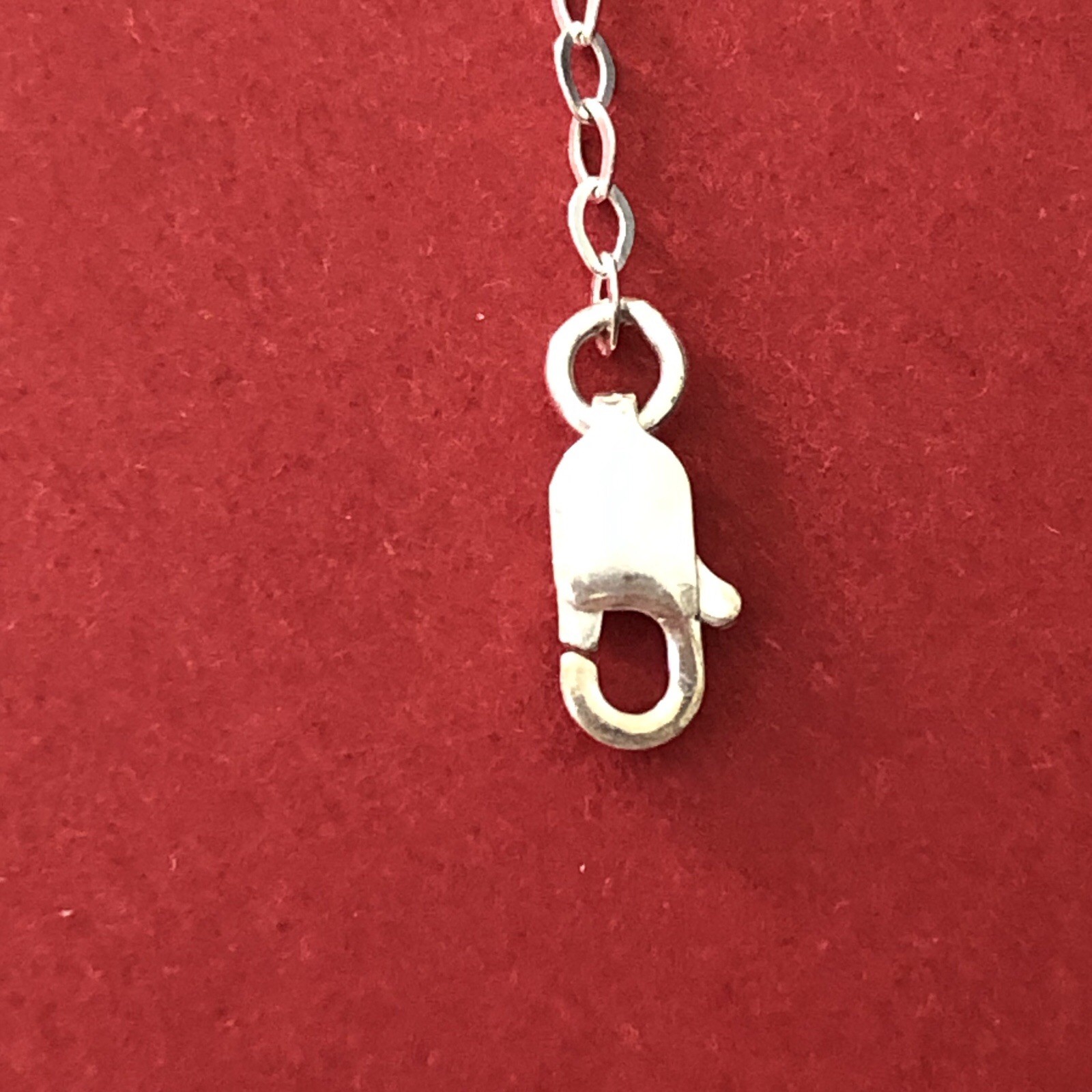 Sterling Silver 925 Necklace Two Circles Interconnected Tag EFY 18”+ Lobster