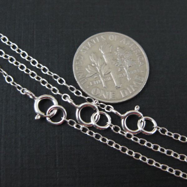 Sterling Silver Necklace 2mm Round Cable Oval Chain (All Sizes) Made in Italy