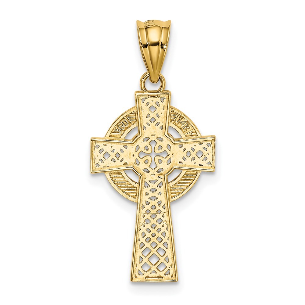14K Yellow Gold Celtic Cross Pendant L-26 mm W-13 mm, 1.2gm