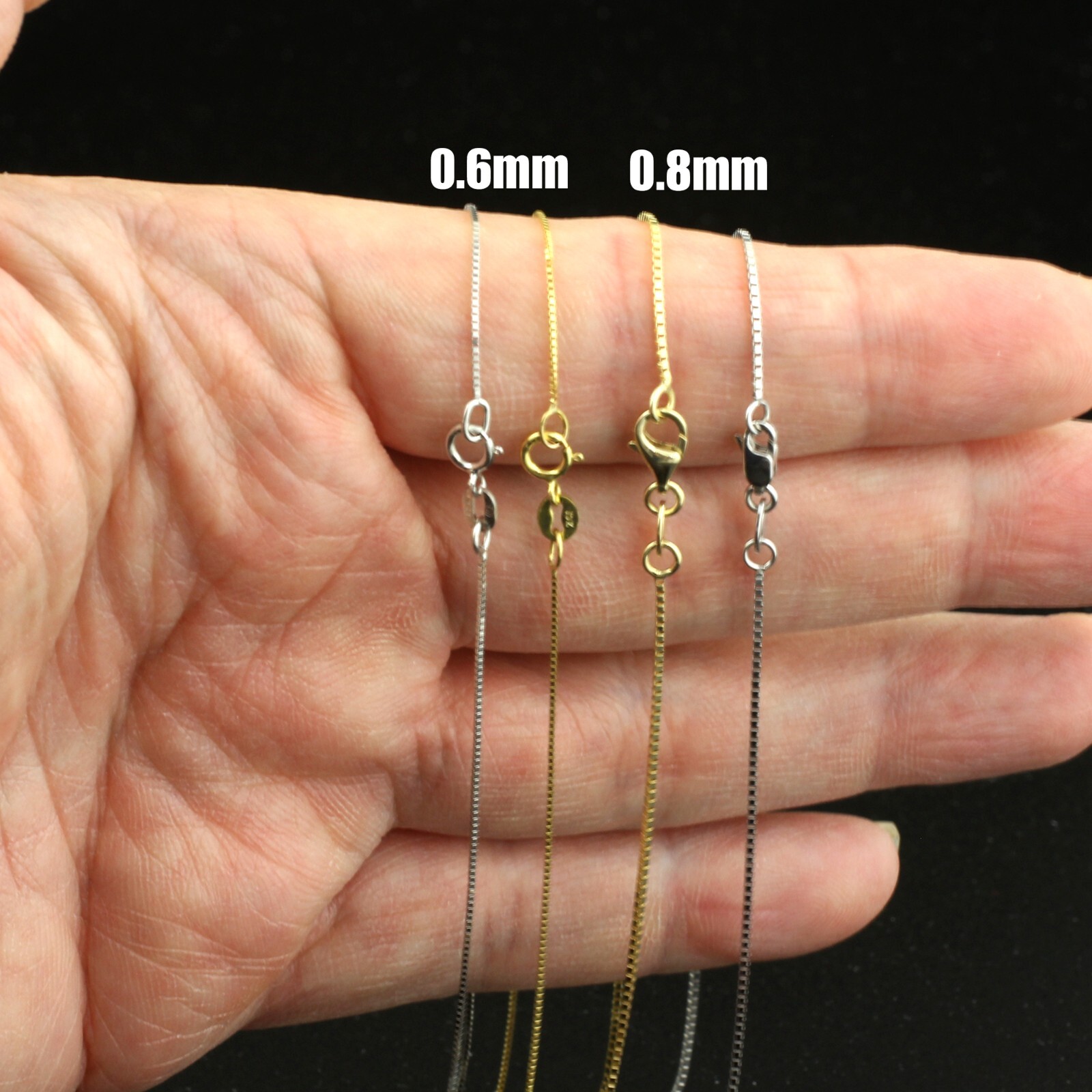 Guaranteed 10K or 14K Gold Box Chain Necklace Two Sizes – All Lengths