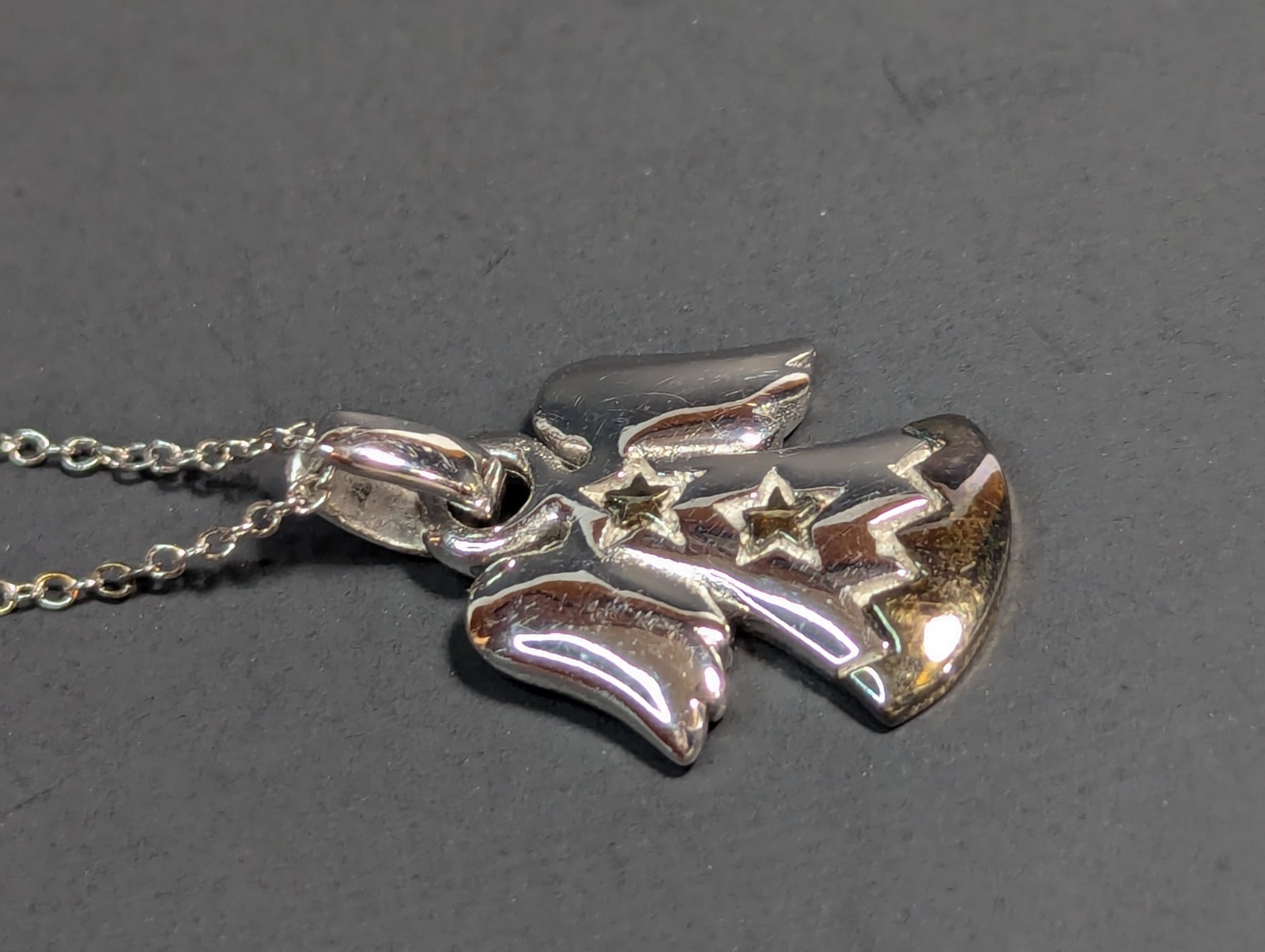 NF 925 Sterling Silver Angel Pendant 18″ Chain Necklace Thailand