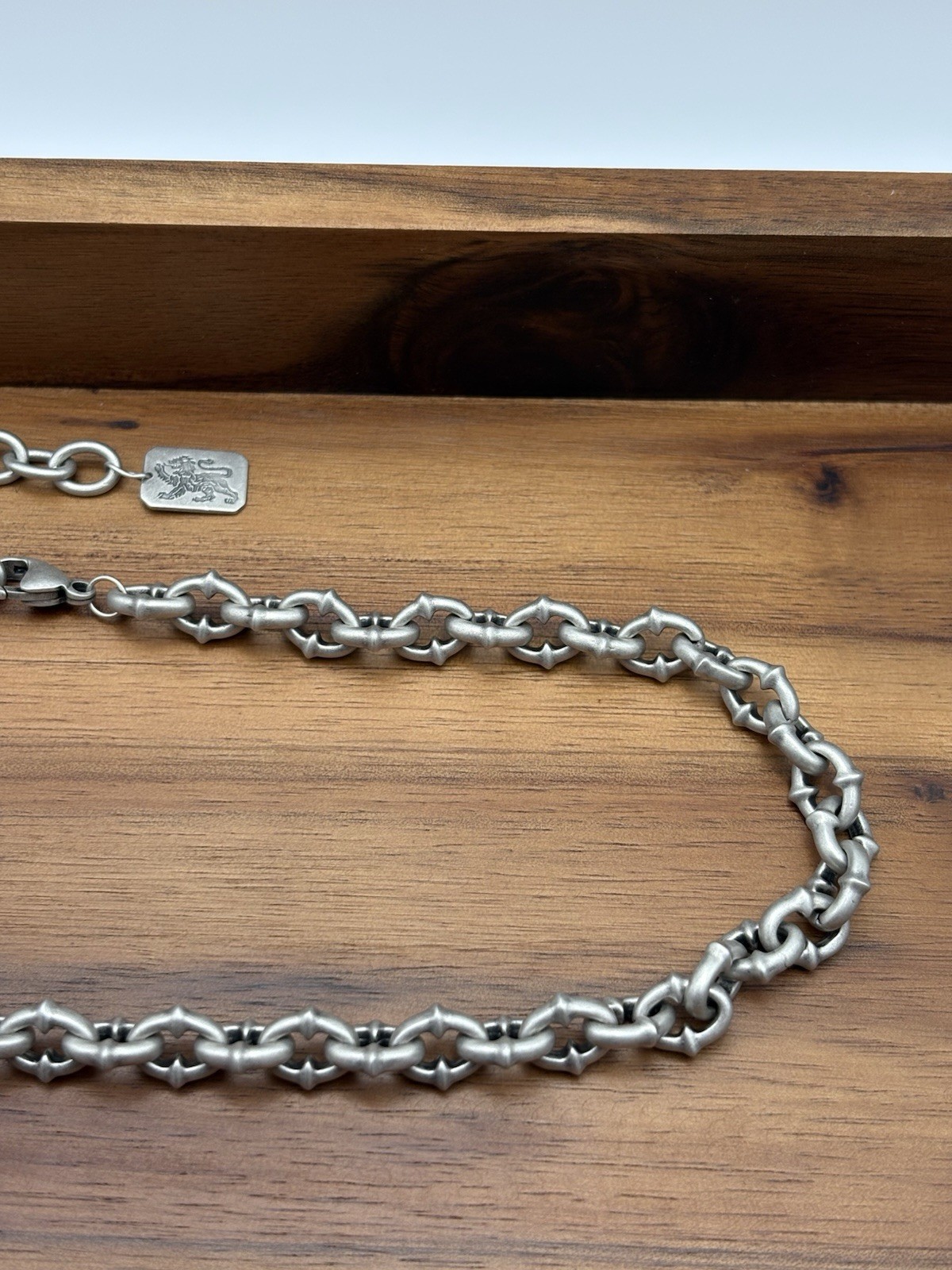 HEAVY SPIKE CHAIN STERLING SILVER 925 CABLE LINK NECKLACE 18+4 INCH 22 9MM 63.8G