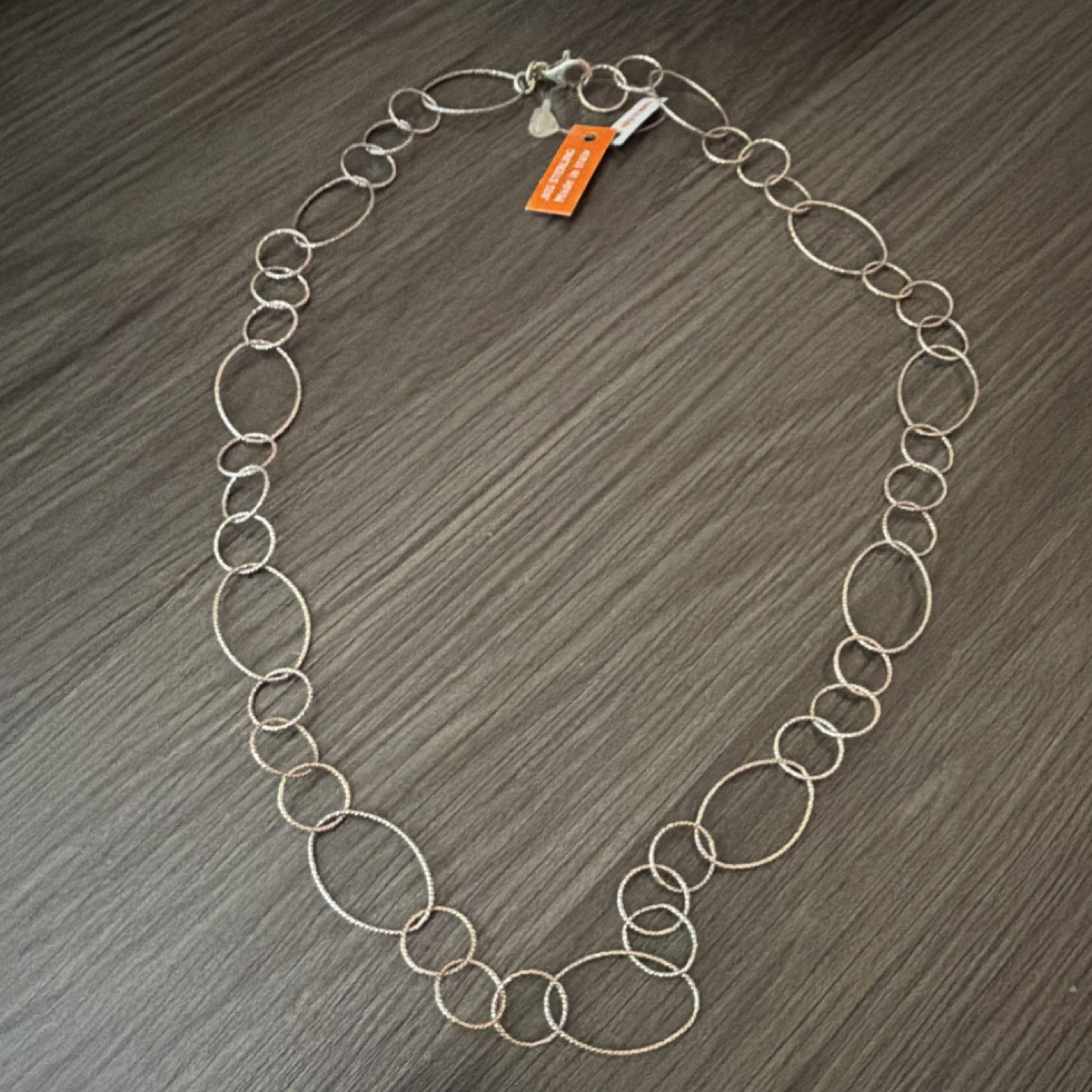 Sterling Silver 925 Oval Link Chain Necklace Made in Italy Lobster 30in
