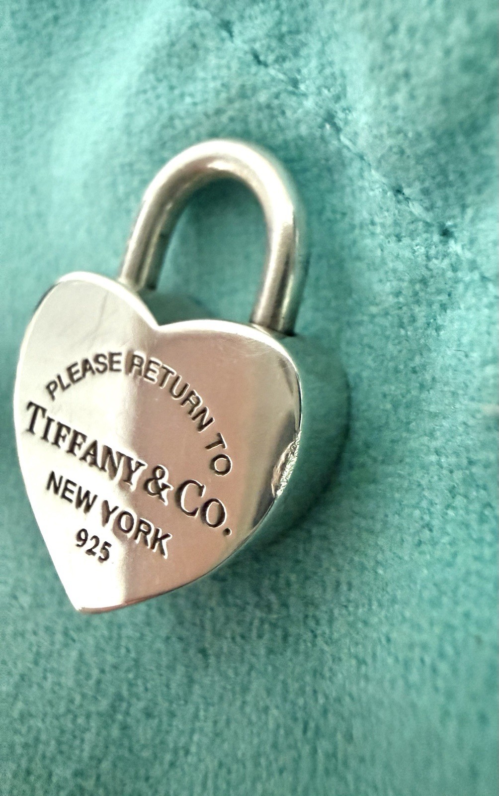 Tiffany & Co Heart Padlock Pendant 925 Sterling Silver