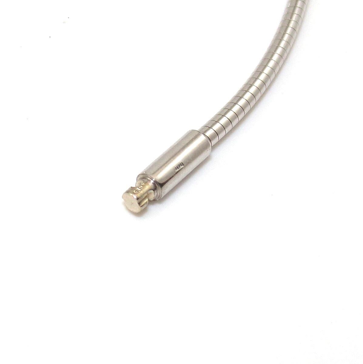14K White Gold Italy Round Tube Snake Chain Necklace 18.5″