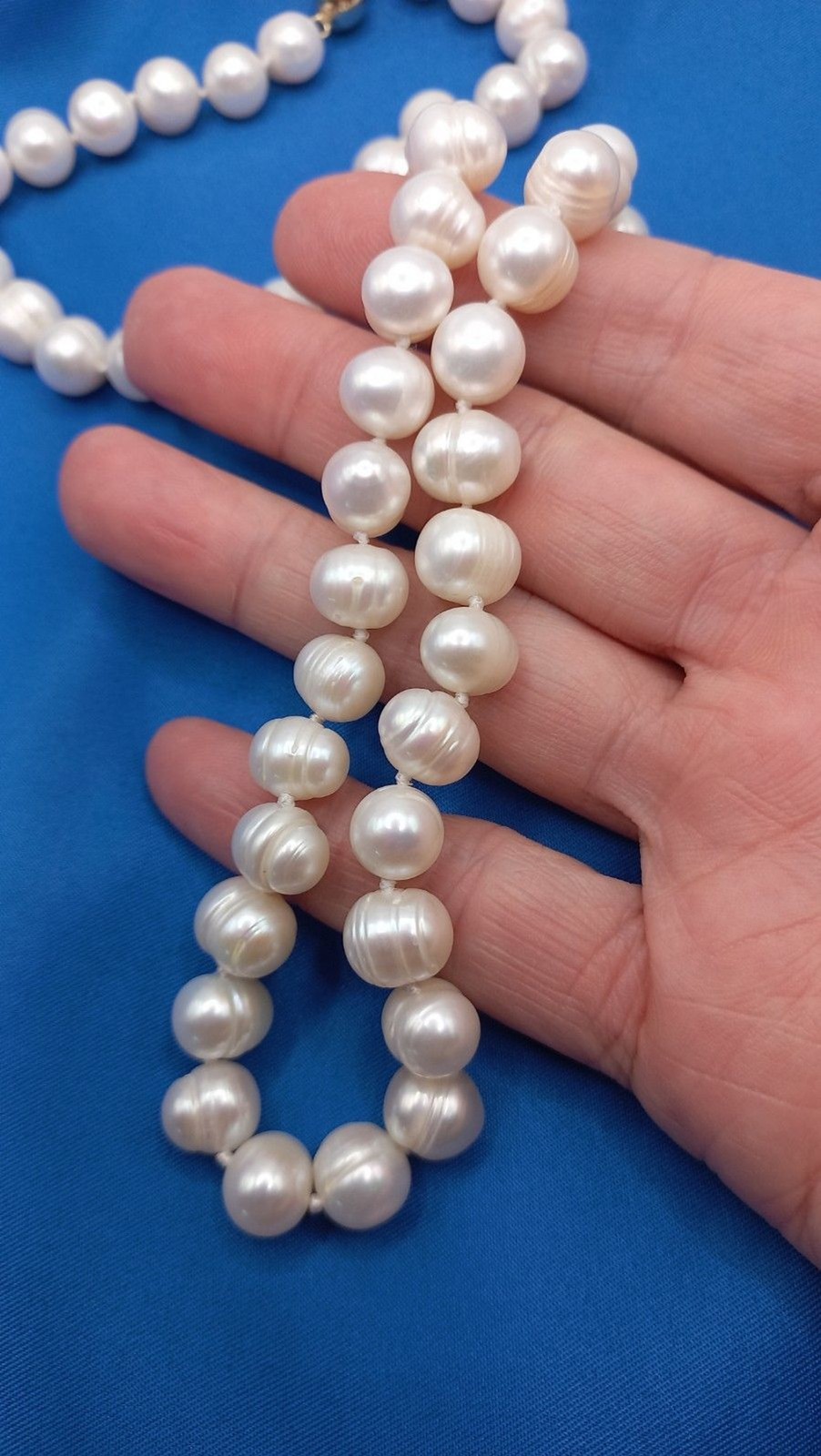 Estate pearls White baroque 14k clasp 9mmx10.5mm