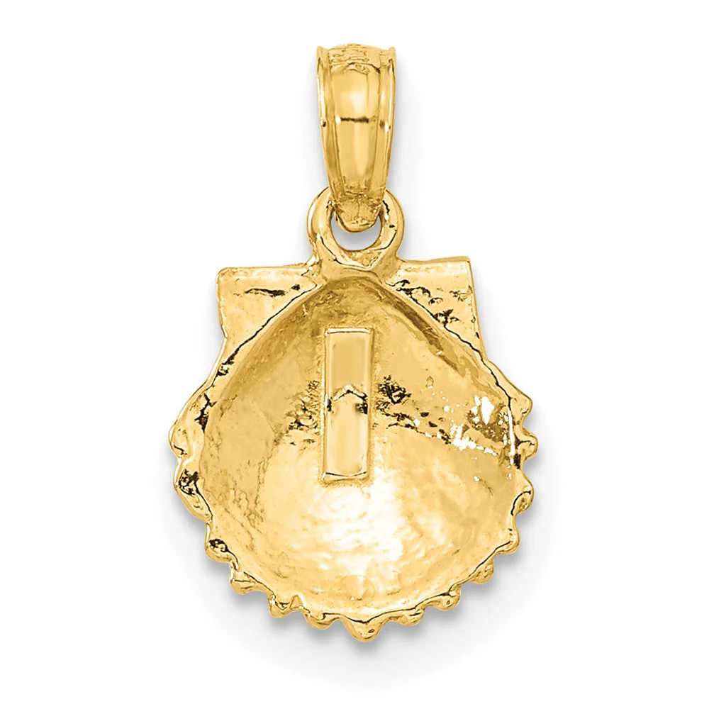 10K / 14K Yellow Gold Scallop Shell Pendant