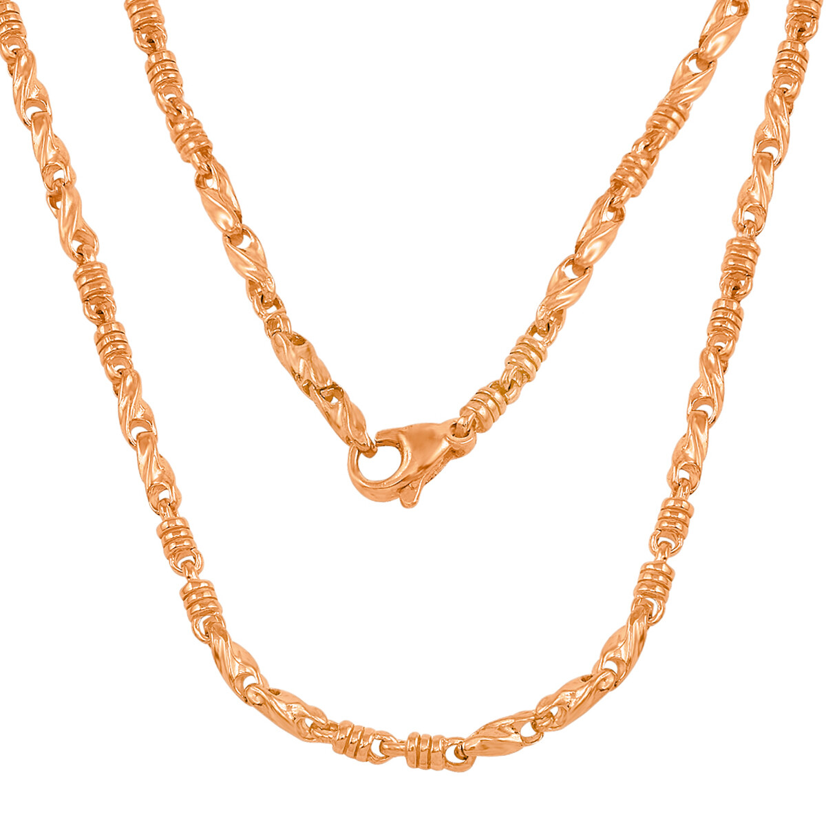 14k Rose Gold Handmade Fashion Link Necklace 20″ 3.5mm 32 grams