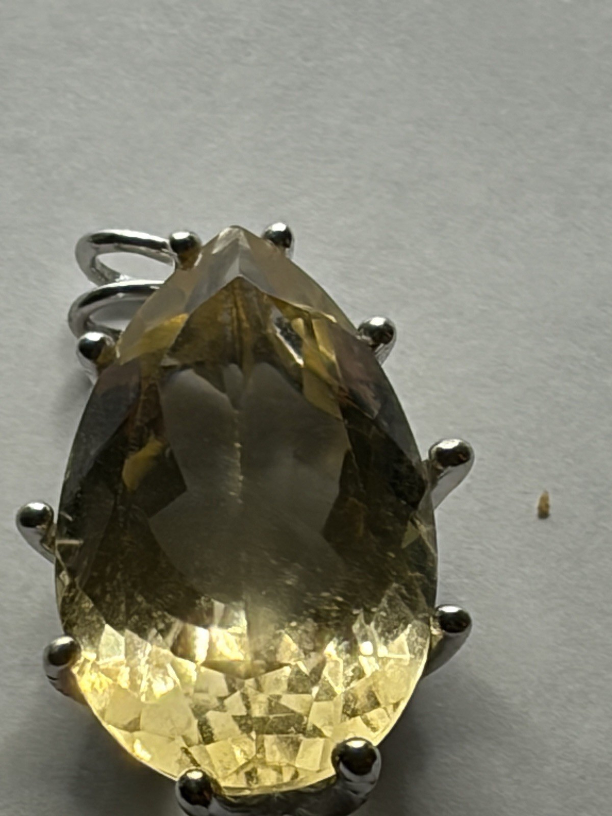 Yellow Gemstone Handmade 925 Sterling Silver Pear Cut Pendant