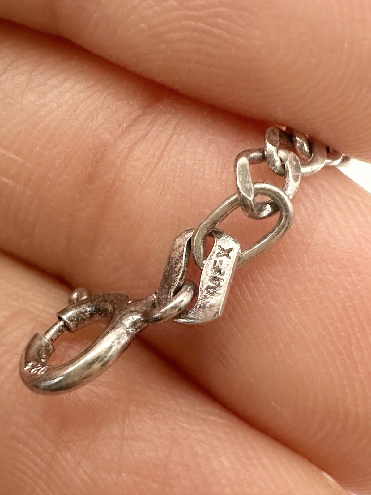 925 Mexico Sterling Silver 3mm Curb Chain Necklace 23.5”