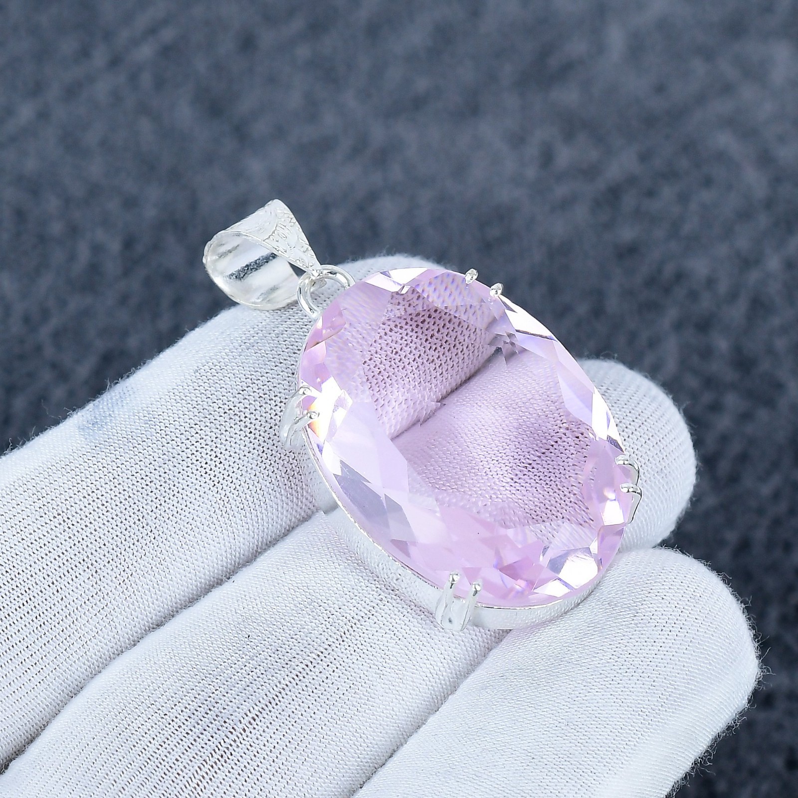 Pink Kunzite Pendant Handmade 925 Sterling Silver Pendant Kunzite Gemstone Gift