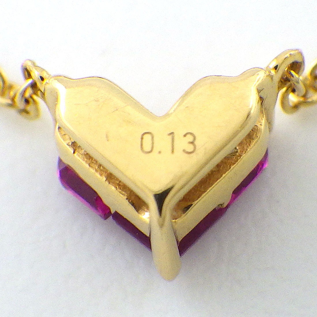 STAR JEWELRY Necklace MYSTERIOUS HEART S Size 2ZN2065 3P Square Cut Ruby 750YG