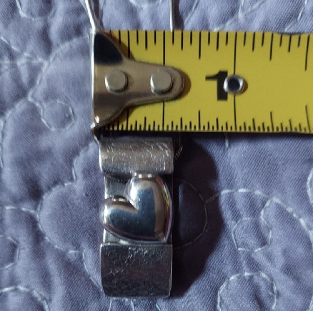Y2k BAB .925 Sterling Silver Heart Slide and 14″ + .925 Sterling Necklace SET