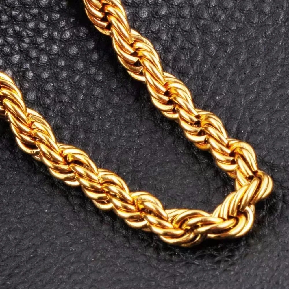 4mm Solid 925 Sterling Silver Italian Rope Chain Necklace Diamond Cut Style