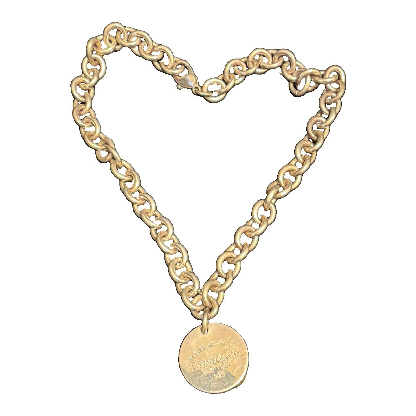 Tiffany & Co. Return to Tiffany 925 Sterling Silver Round Tag Necklace 16in