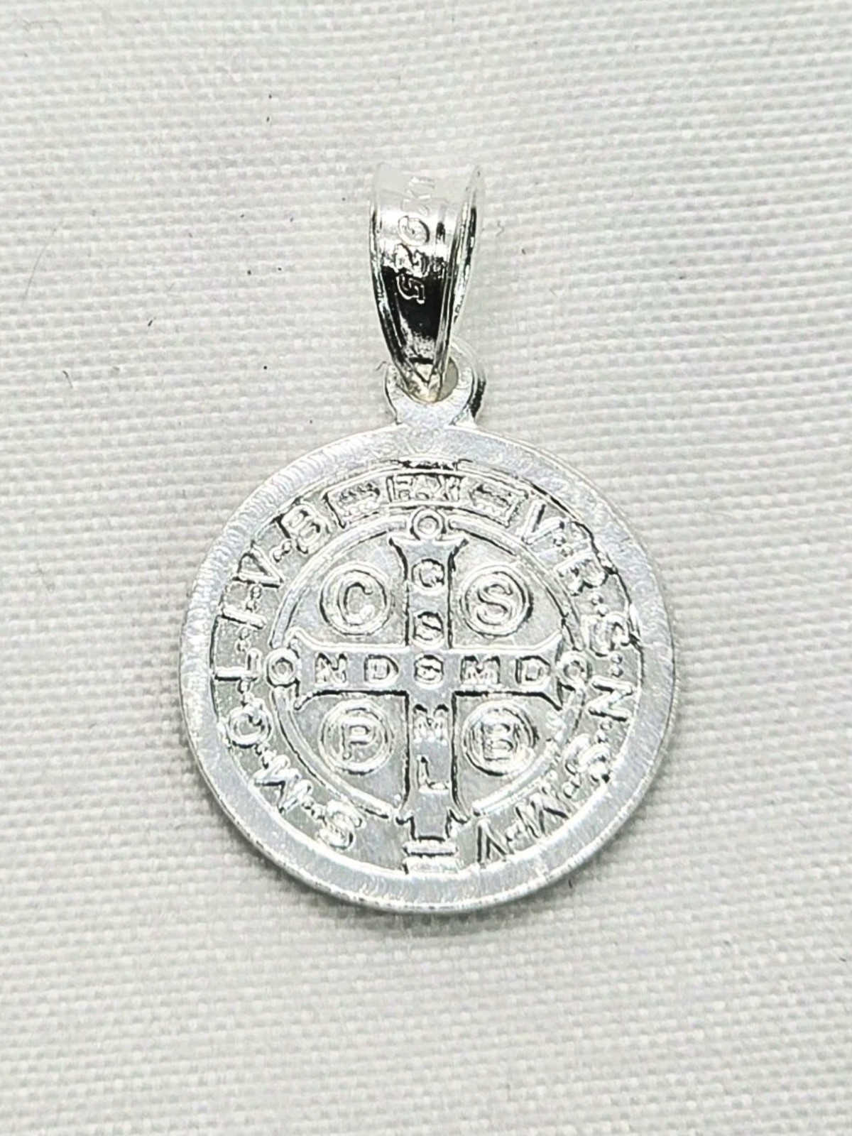 San Benito Medal Saint Benedict Pendant 925 Mex. Sterling Silver Religious Charm
