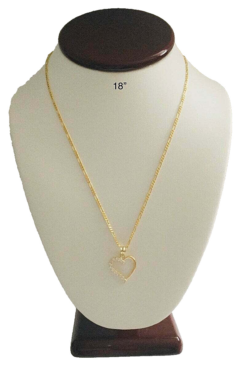 10K Real Gold Heart Love Charm 18″ Necklace, 10k Solid Gold 25mm Heart – GP06-1