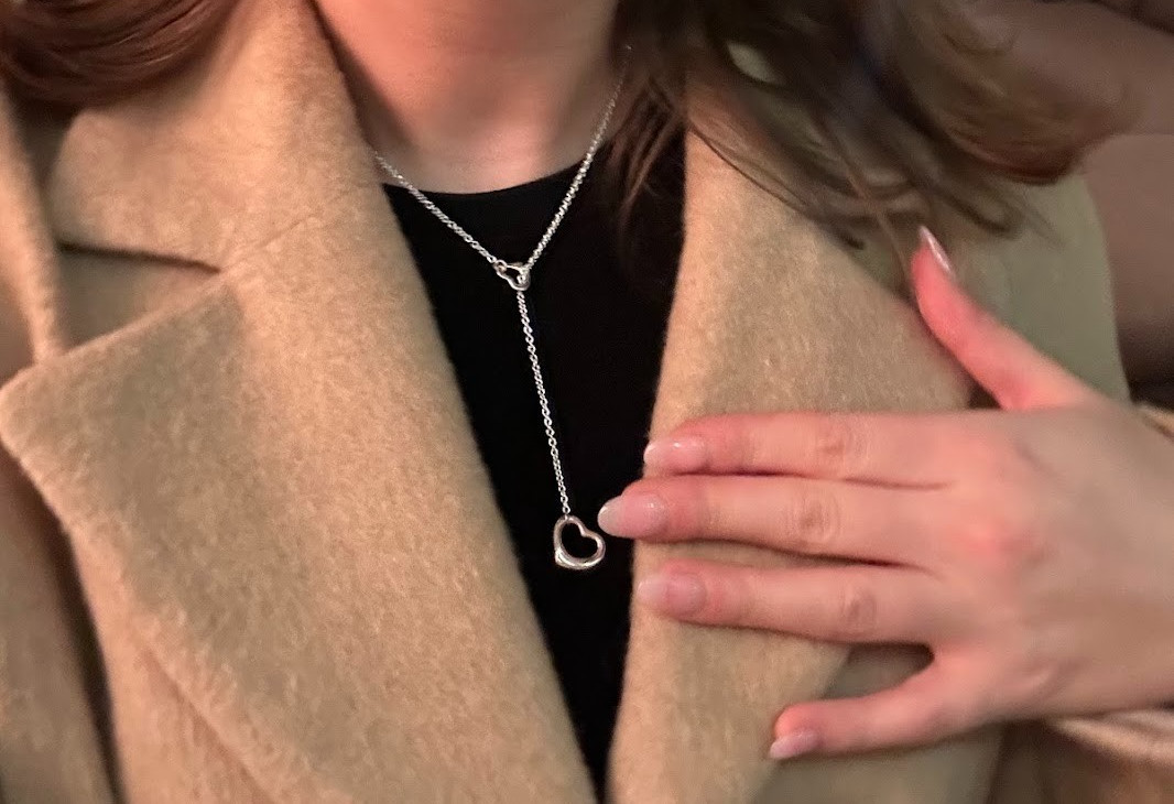 Tiffany & Co. Sterling Silver Elsa Peretti Open Heart Lariat Necklace 18″